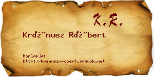 Krénusz Róbert névjegykártya