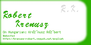 robert krenusz business card